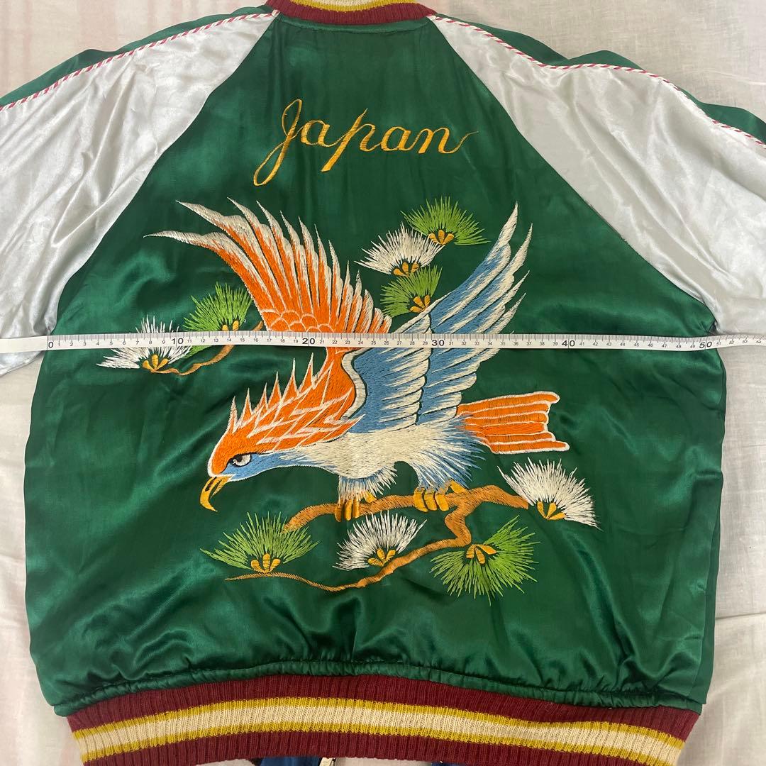 50′s スカジャン　中綿あり　鷹　ジャパンマップ　38度線　M デッドストック