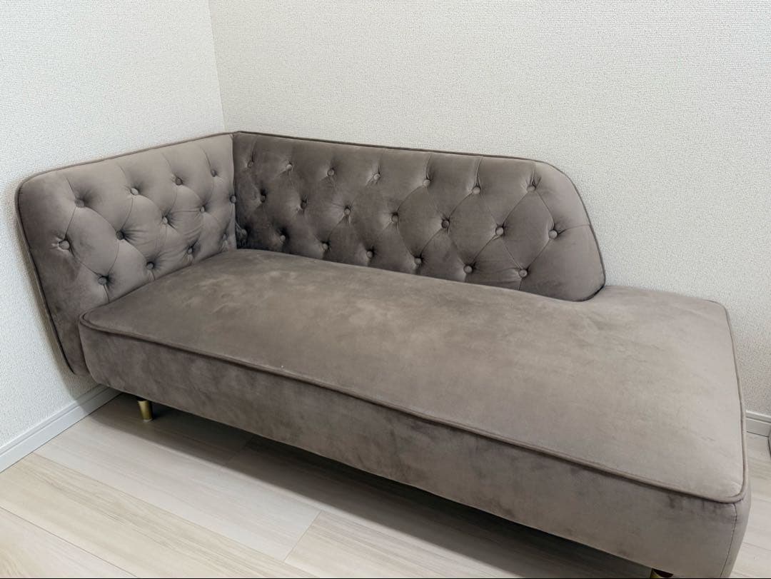 LOWYA ロウヤ ソファ 2人掛けソファ カウチソファ ベルベット調