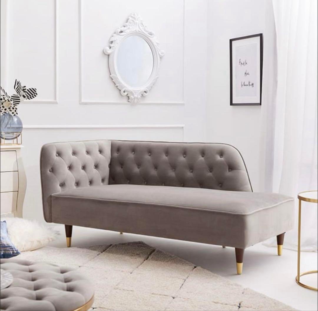 LOWYA ロウヤ ソファ 2人掛けソファ カウチソファ ベルベット調