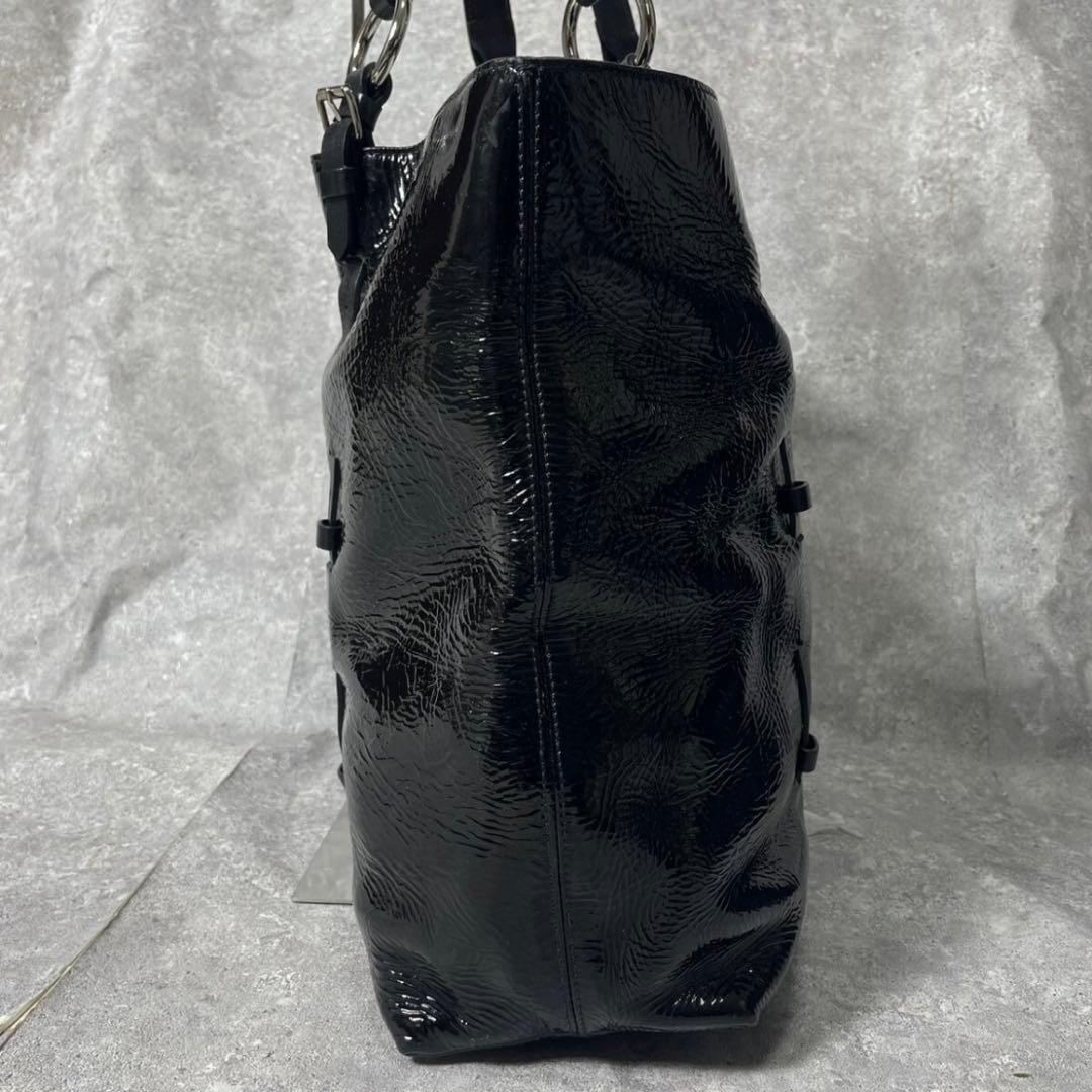 美品　バリー　大容量　トートバッグ　黒　光沢　メンズ　A4対応
