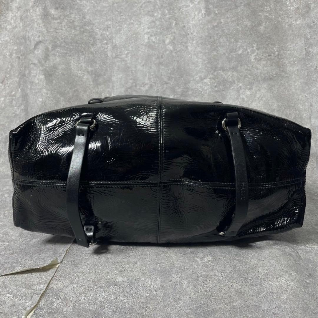 美品　バリー　大容量　トートバッグ　黒　光沢　メンズ　A4対応