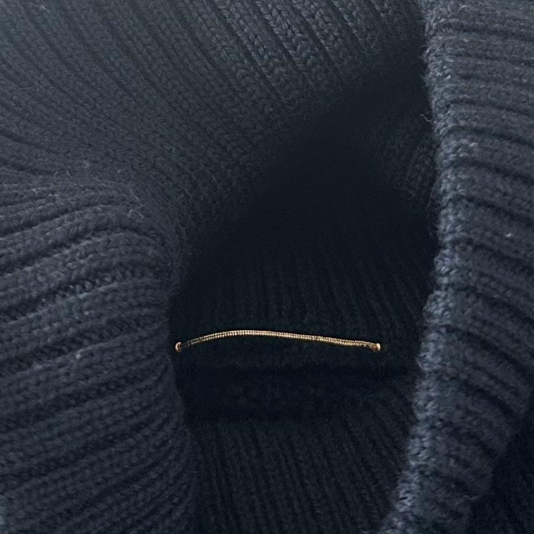 美品♪ドゥーズィエムクラス ワッフル編みタートルネックニット 黒 ブラック