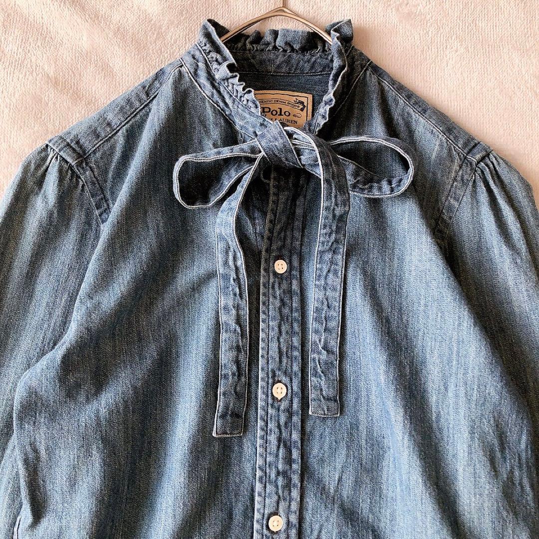 【希少サイズ】Polo Ralph Lauren デニムシャツ ボウタイ