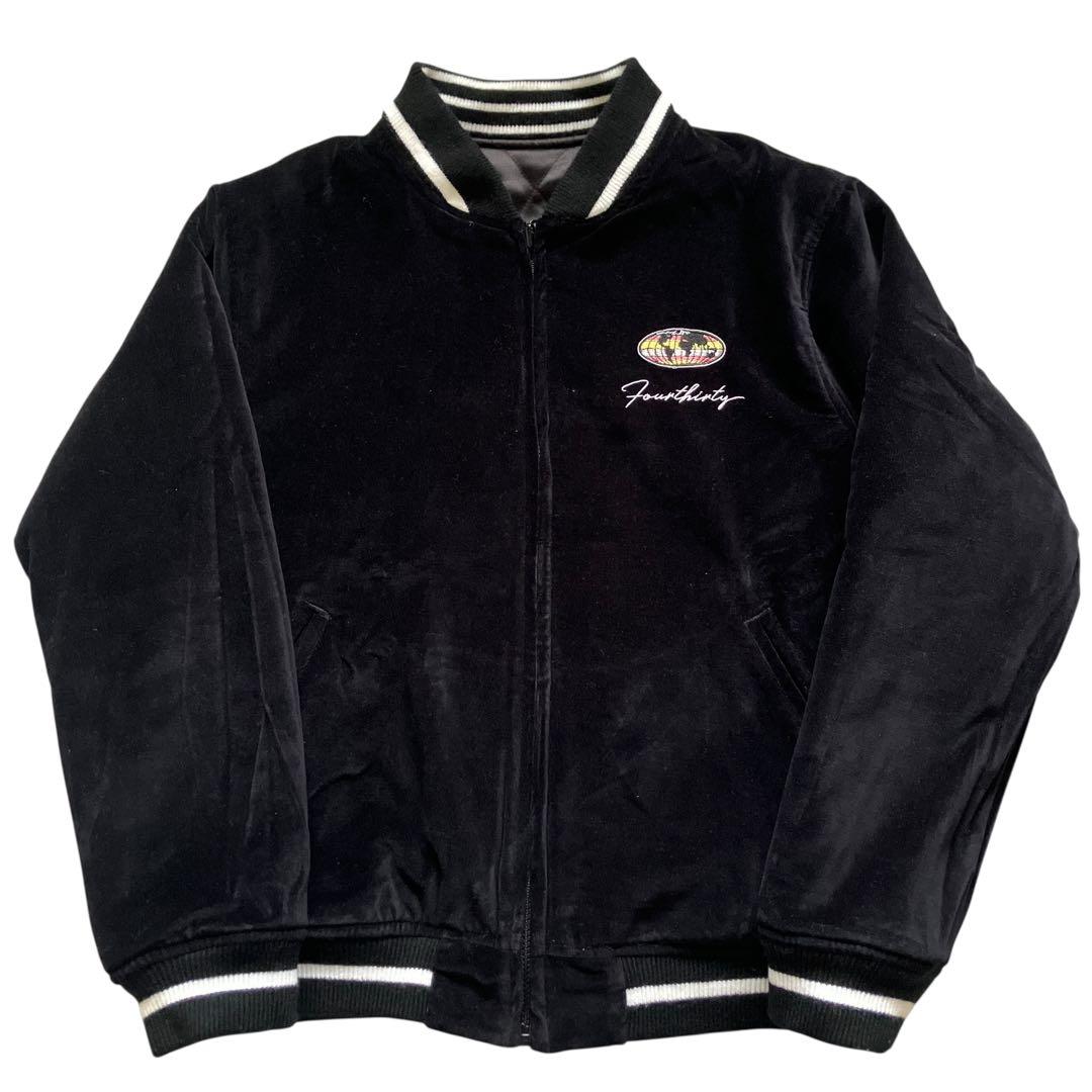 未使用 FOUR TWENTY 別珍スカジャン 豪華刺繍ブラックベロアジャケット