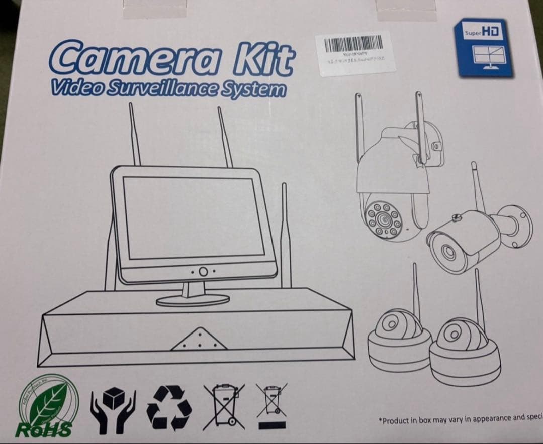 防犯カメラ 屋外 IP66防水防塵 500万画素 超高画素 モニター付き