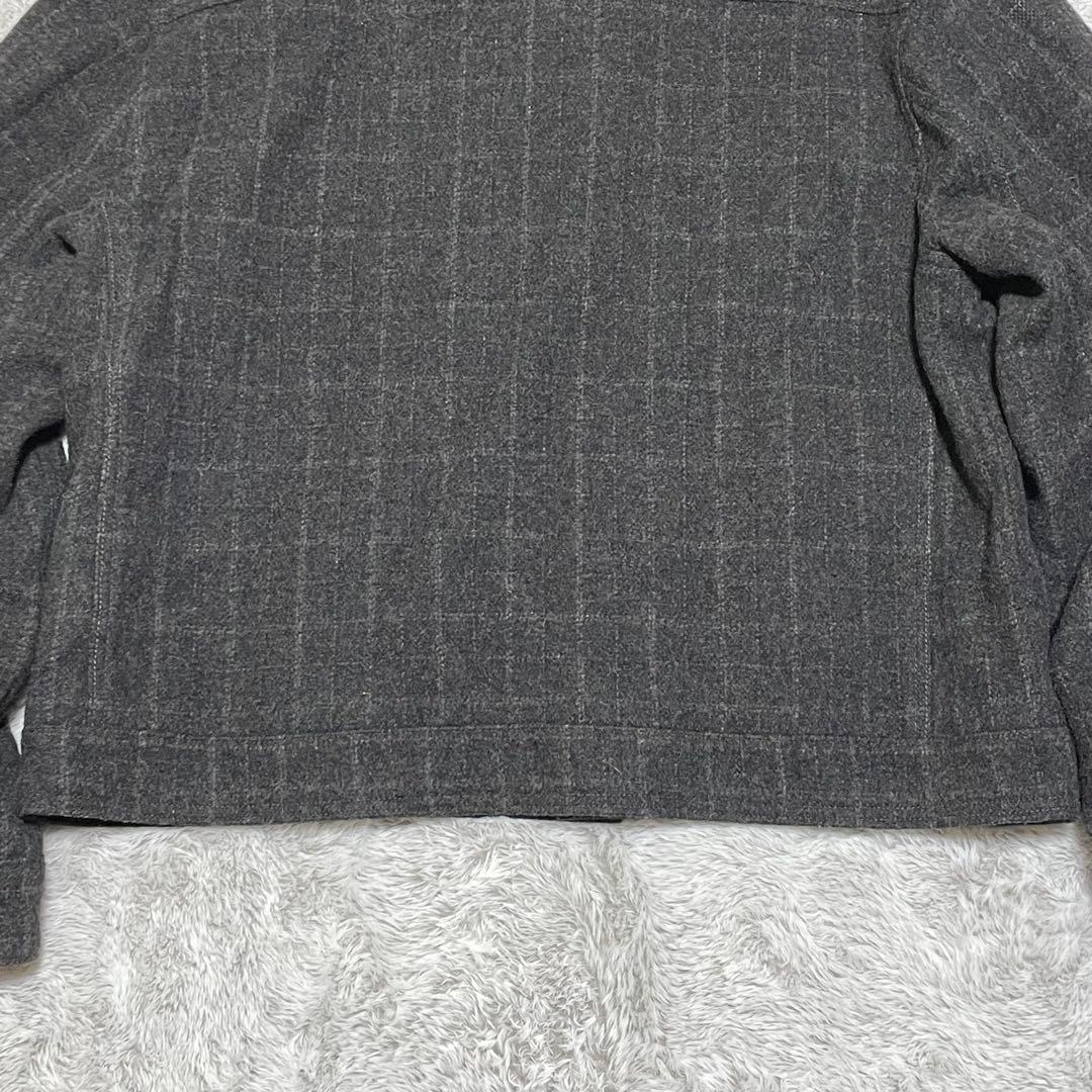 OLD GAP ウールジャケット　00s Y2K 短丈　襟ボア　チェック　XL