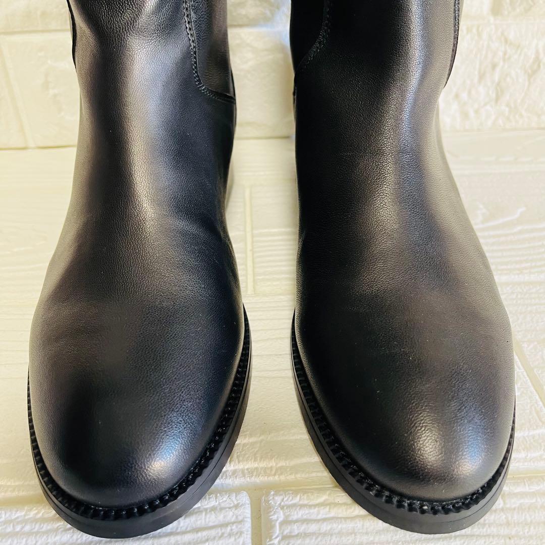 【極美品】REMME レザー ロングブーツ 黒 37 23.5 バックジップ