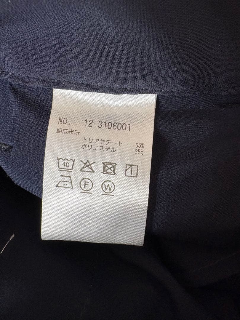 リ*ィ様 『極美品』プラステ カラーレス パンツスーツ トリアセテート混ネイビー