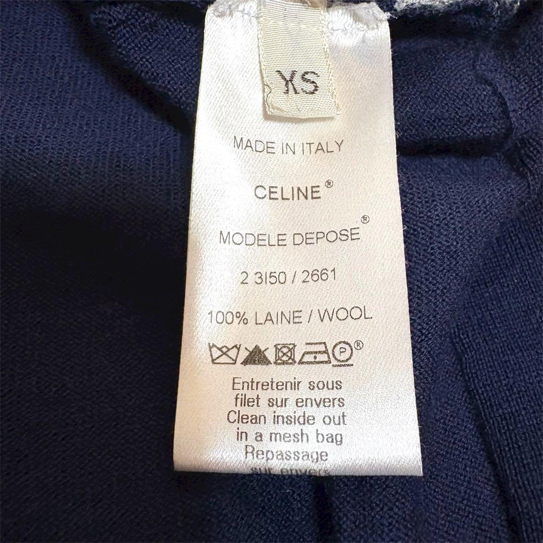 美品　セリーヌ　ニット　フィービー期　アーガイル柄　CELINE　ネイビー