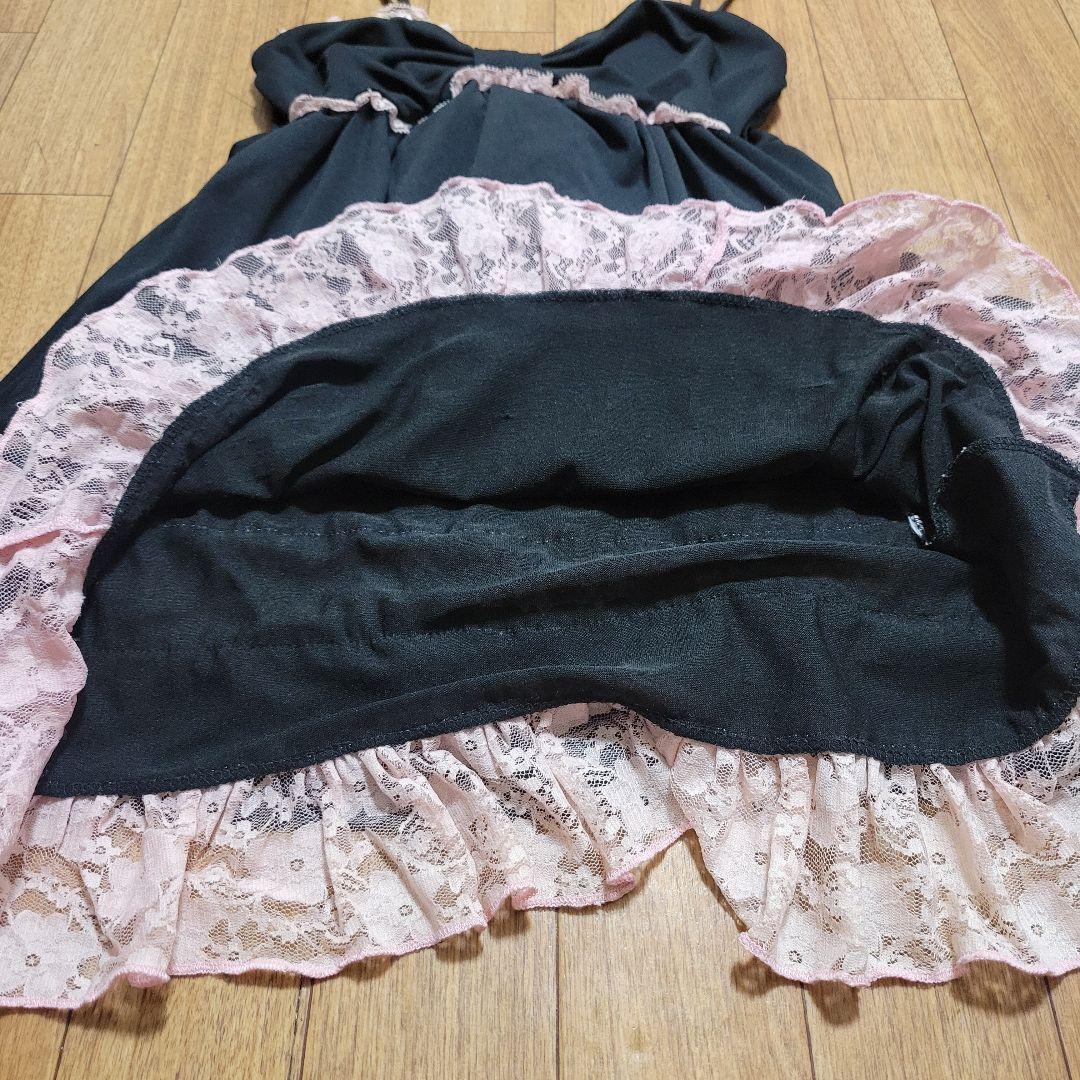 y2k 平成 姫ギャル キャミソール フリル レース ティアード リボン