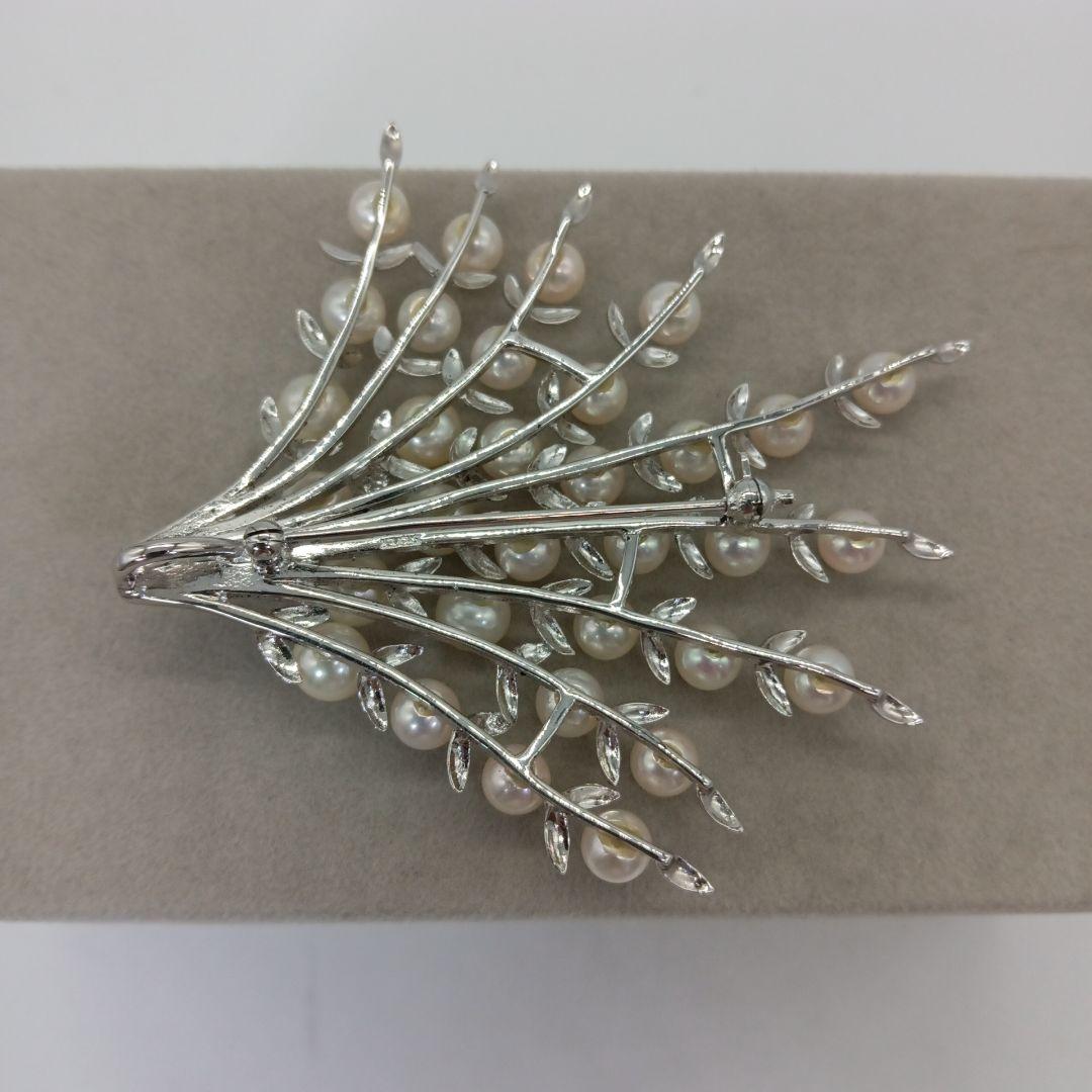 1-1893【美品】アコヤ ベビーパール SILVER ブローチ レディース