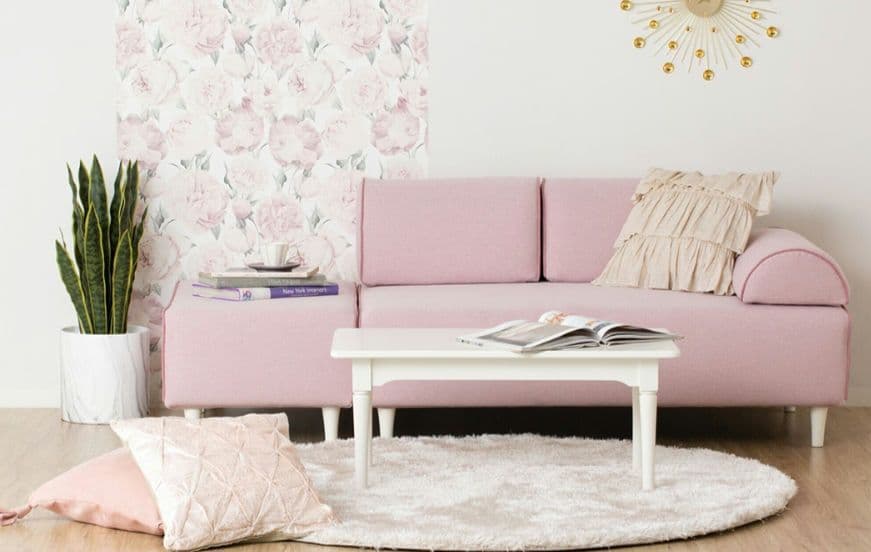 francfrancかわいいピンクソファ 背もたれ付き