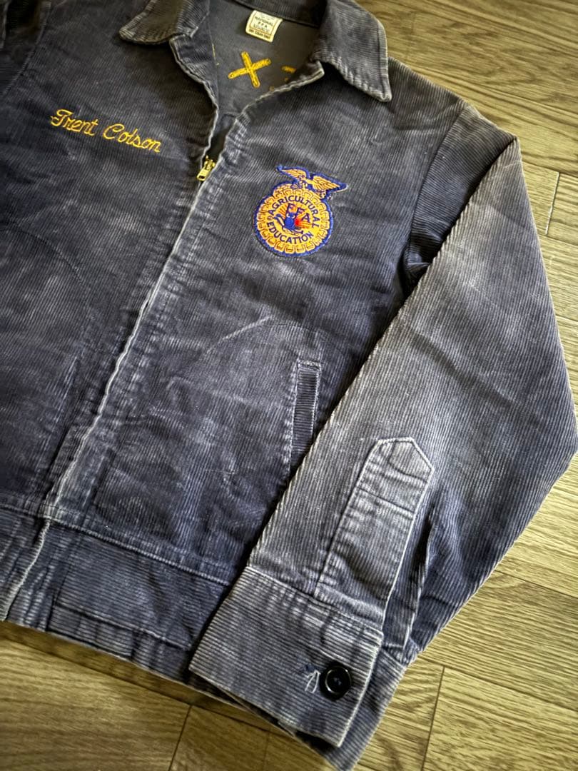 【極上フェード】 70s ~【ナス紺】 FFA ジャケット 　lot100-36