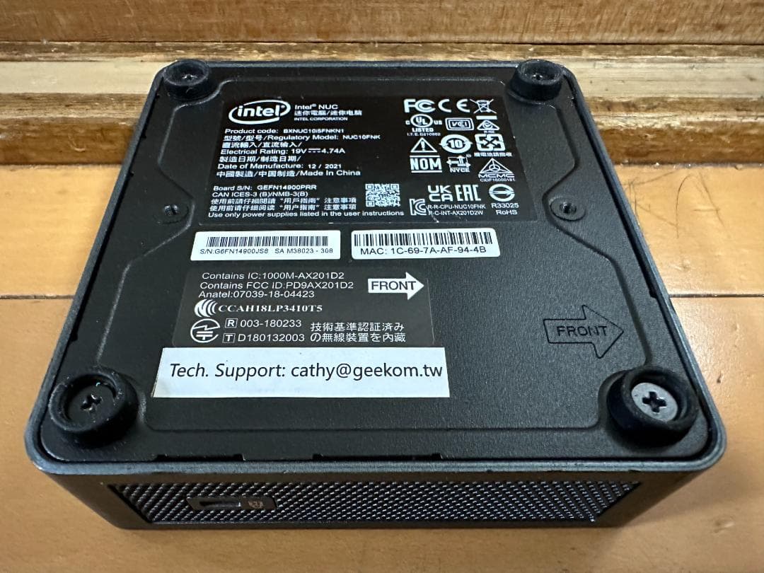 ミニPC intel NUC10 NUC10I5FNKN Core i5 20G 512G