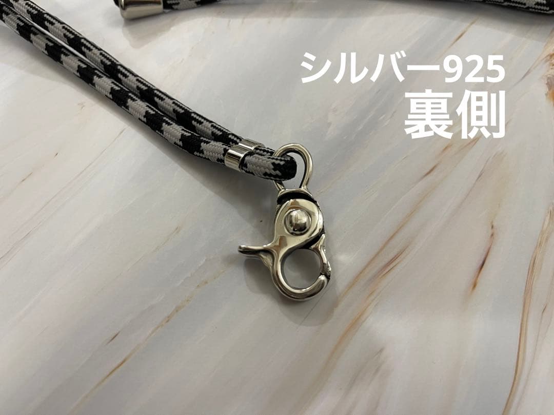 【シルバー925】スマホ・ショルダーストラップ　十字デザイン刻印入り