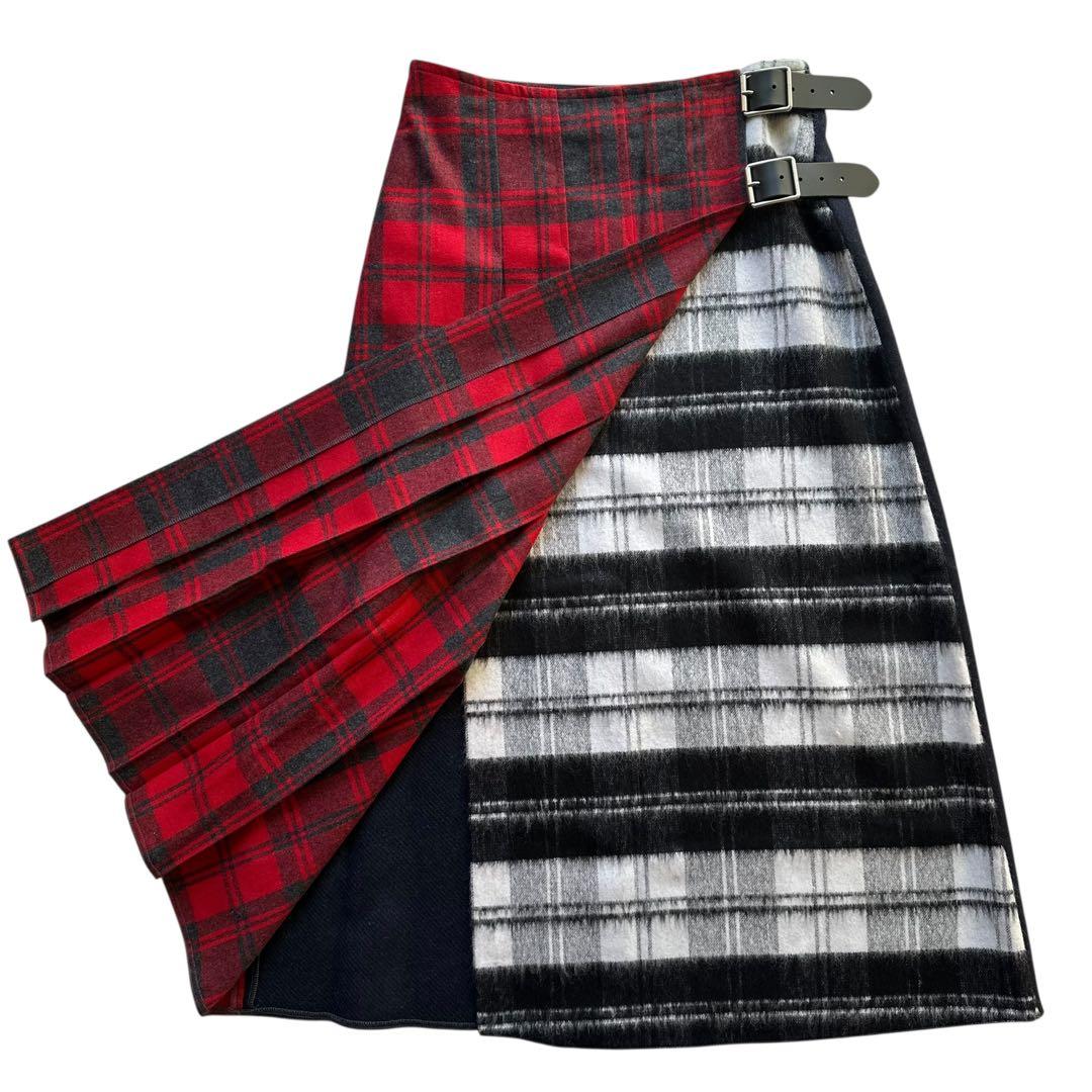 オニールオブダブリン マルチコンビネーションキルト プリーツスカート ロング