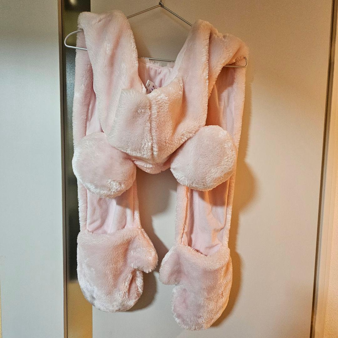 ディズニーミニーパルパルーザピンクファンキャップマフラー