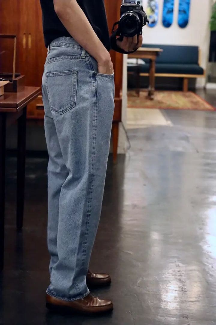 A PRESSE アプレッセ Washed Denim Pants