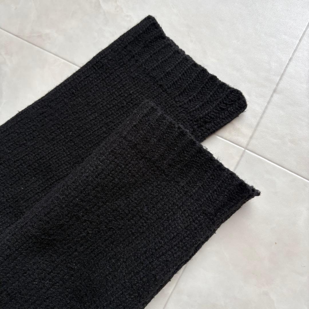 ENFOLD ウールナイロン クルーネックカーディガン 黒38 ショート丈