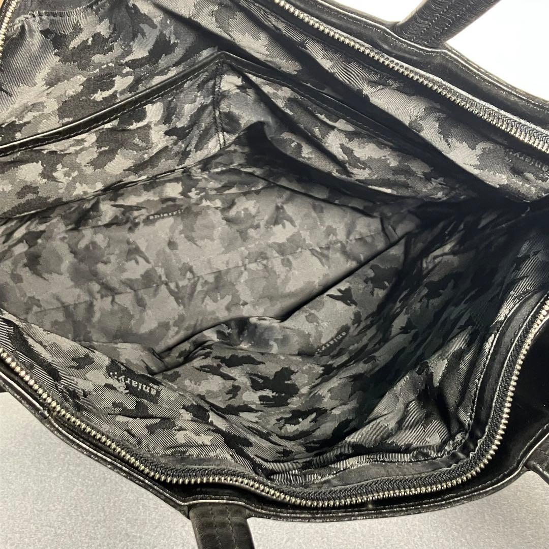 アニアリ トートバッグ 肩掛け レザー 上質 ビジネス A4/PC収納 ブラック