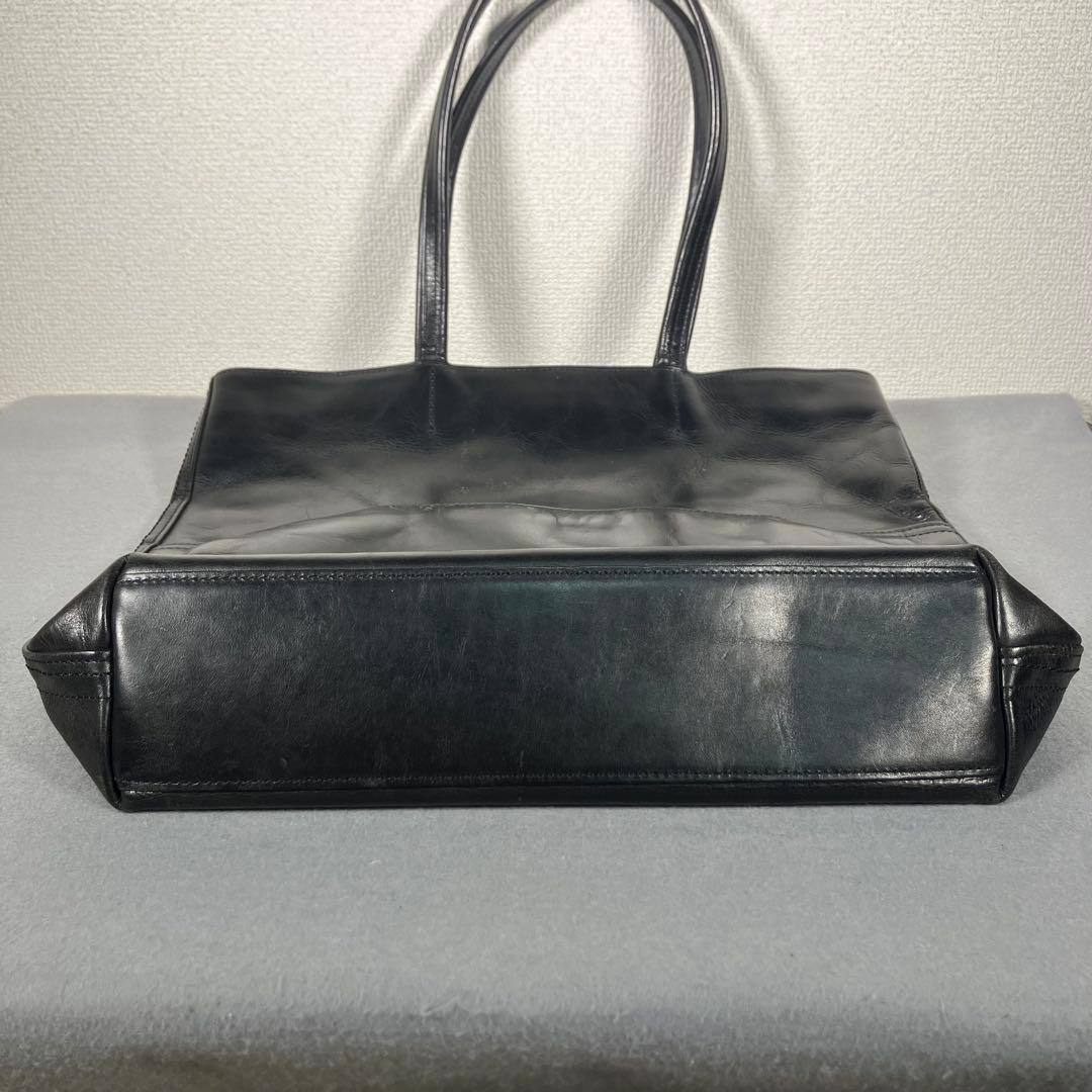 アニアリ トートバッグ 肩掛け レザー 上質 ビジネス A4/PC収納 ブラック