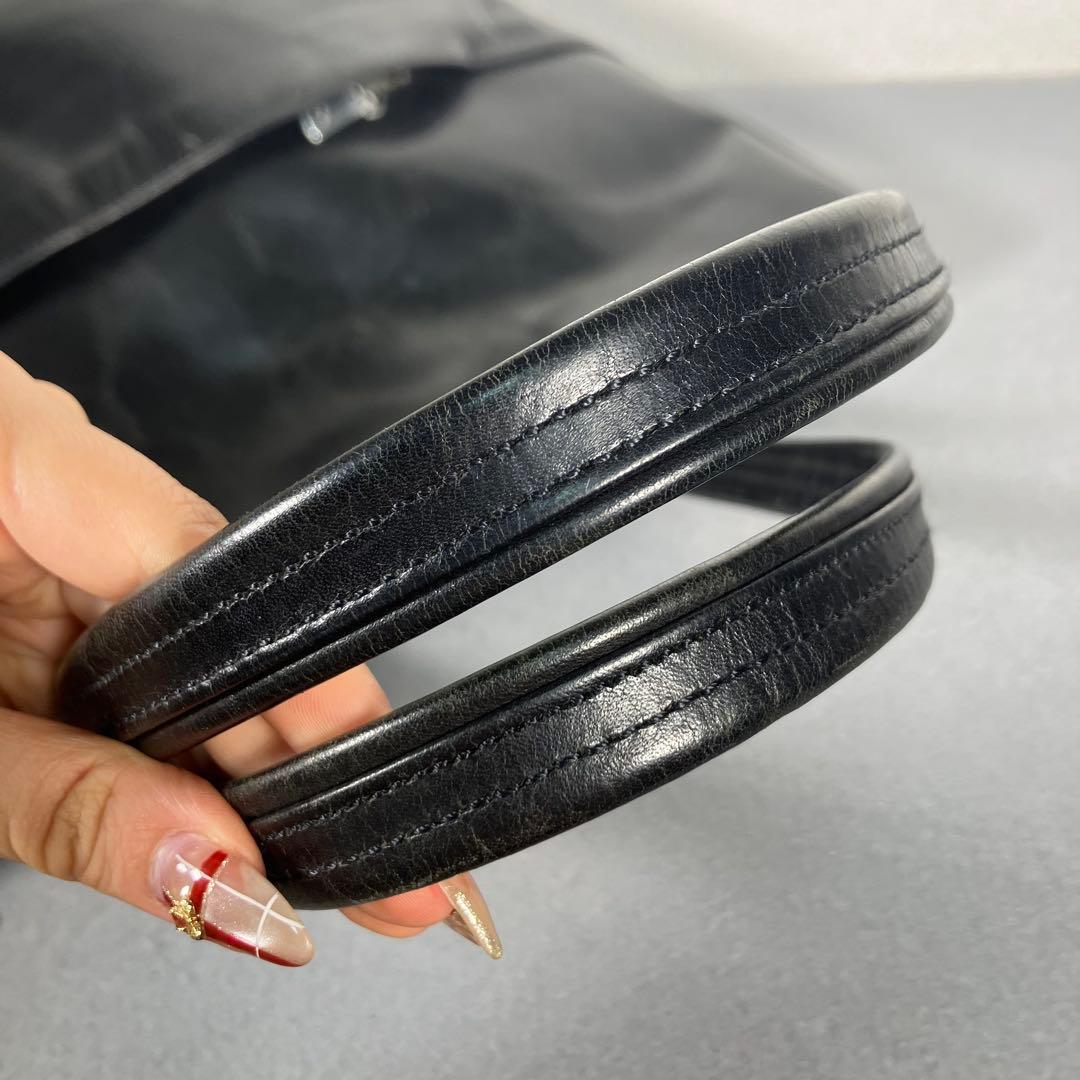 アニアリ トートバッグ 肩掛け レザー 上質 ビジネス A4/PC収納 ブラック