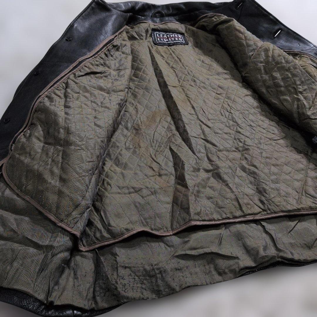 極上のシボ革★ヴィンテージ カーコート ライナー付 黒 実寸XL相当 超良品