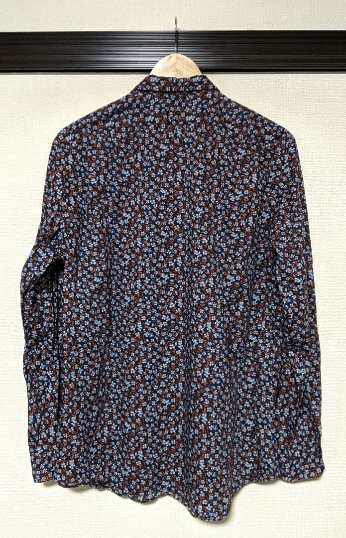 【Paul Smith】花柄シャツ/総柄/金ボタン/ビッグ/日本製/ロゴ/美品