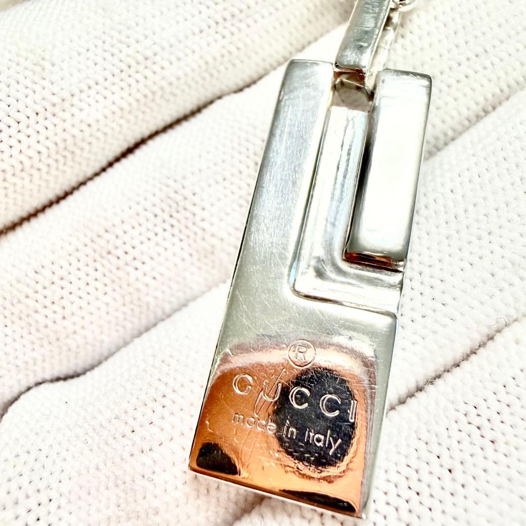 極美品 GUCCI グッチ シルバー 925 プレート Gロゴ ネックレス