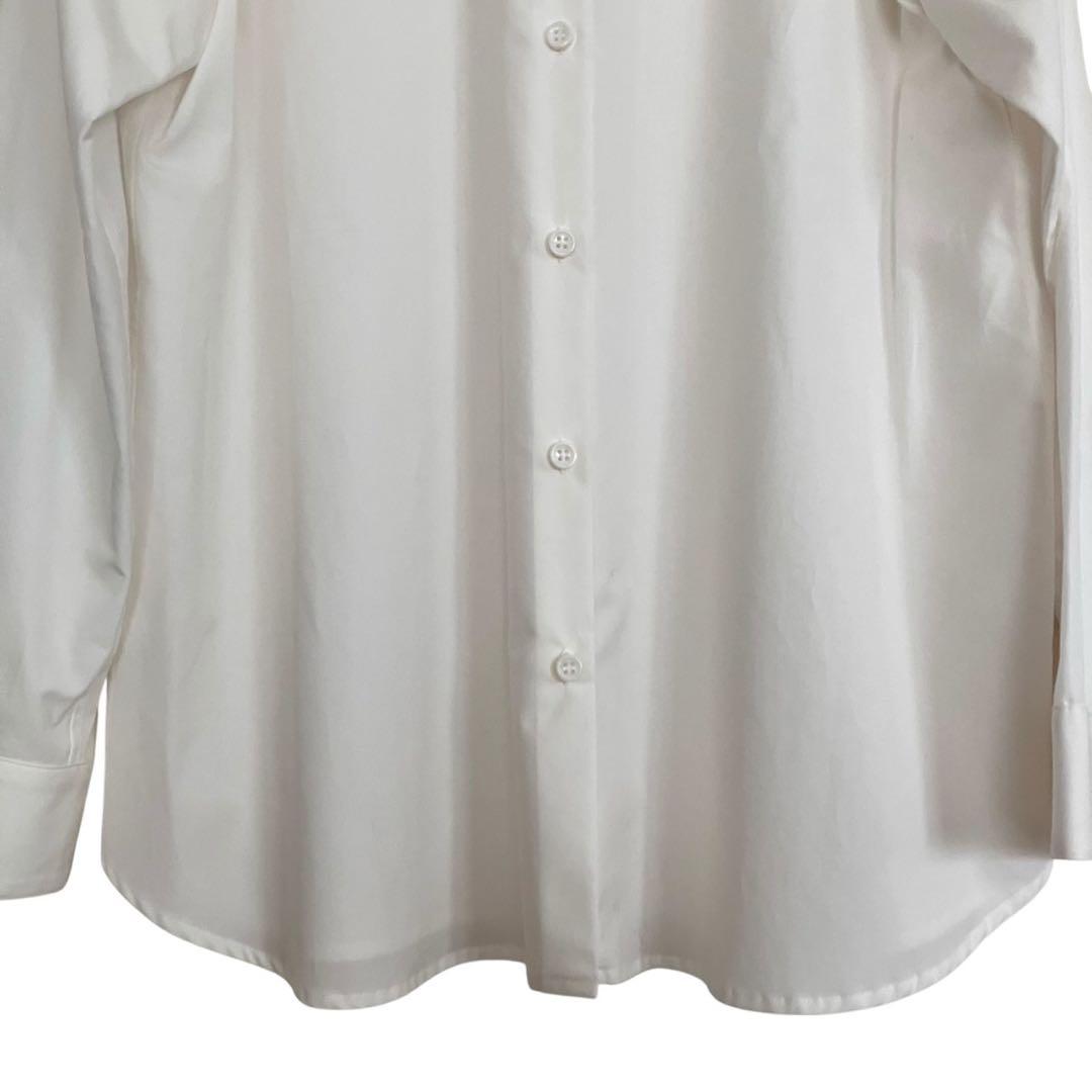 新品タグ付✨アトリエナルセ フォーマルコットン丸衿シャツ 白 大きめサイズ LL