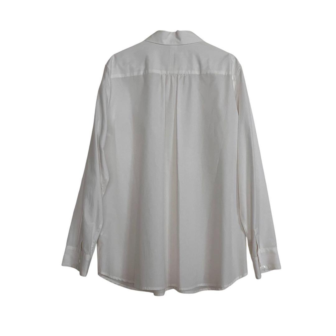 新品タグ付✨アトリエナルセ フォーマルコットン丸衿シャツ 白 大きめサイズ LL