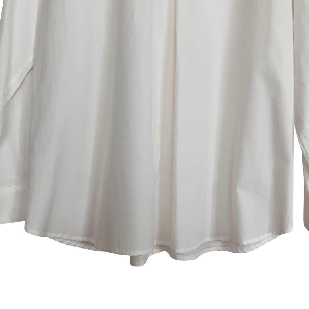 新品タグ付✨アトリエナルセ フォーマルコットン丸衿シャツ 白 大きめサイズ LL
