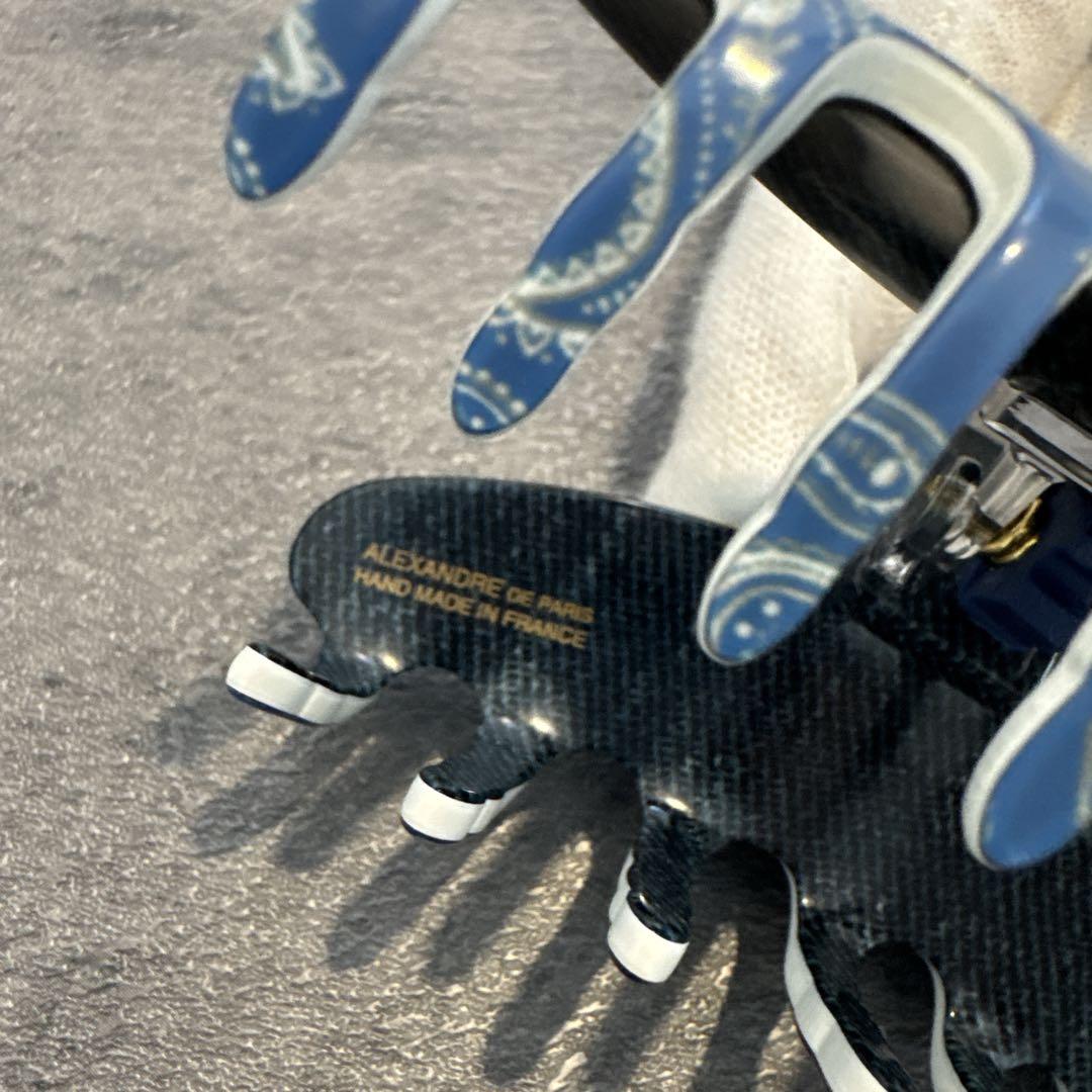 美品　アレクサンドルドゥパリ　ペイズリー　デニム　クリック　ヘアーアクセサリー