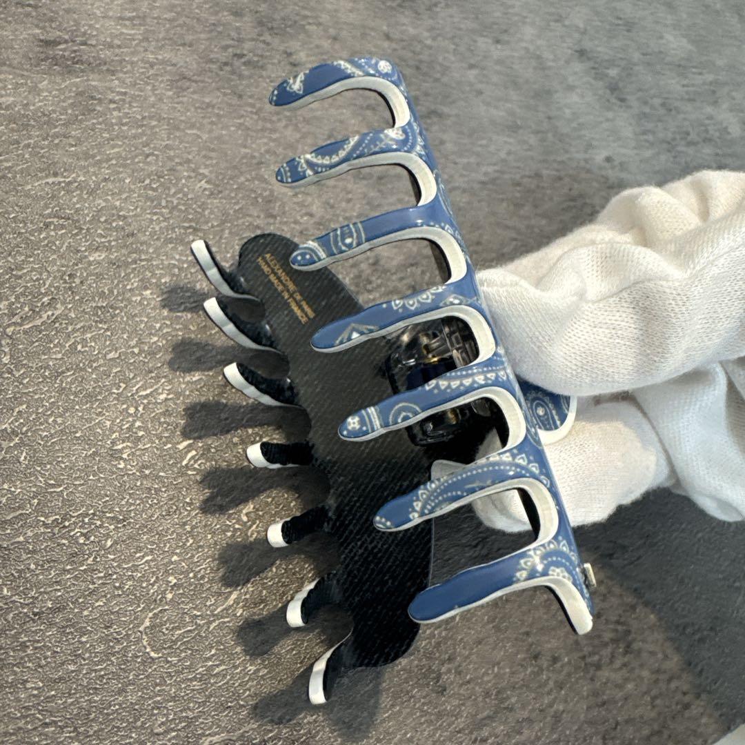 美品　アレクサンドルドゥパリ　ペイズリー　デニム　クリック　ヘアーアクセサリー