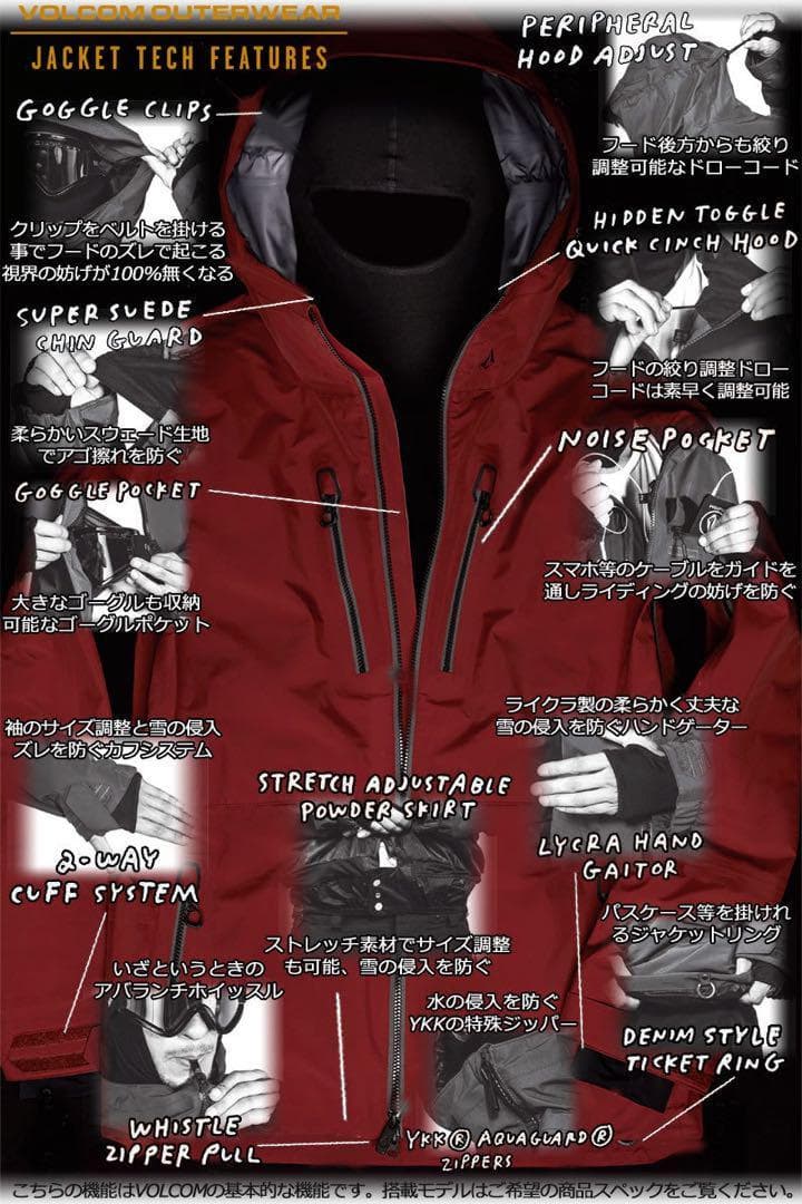 ボルコム ゴアテックス ブライトン　ジャケット　日本サイズL相当　21-22