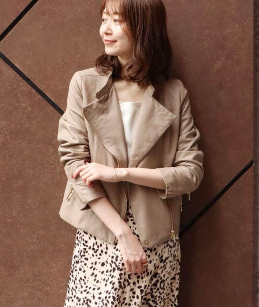 【美品】ノーブル ソフトラムレザーライダースブルゾン