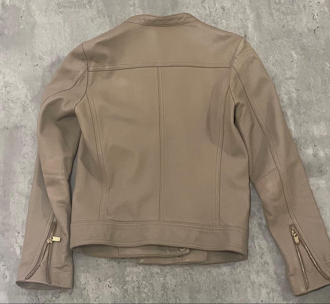 【美品】ノーブル ソフトラムレザーライダースブルゾン