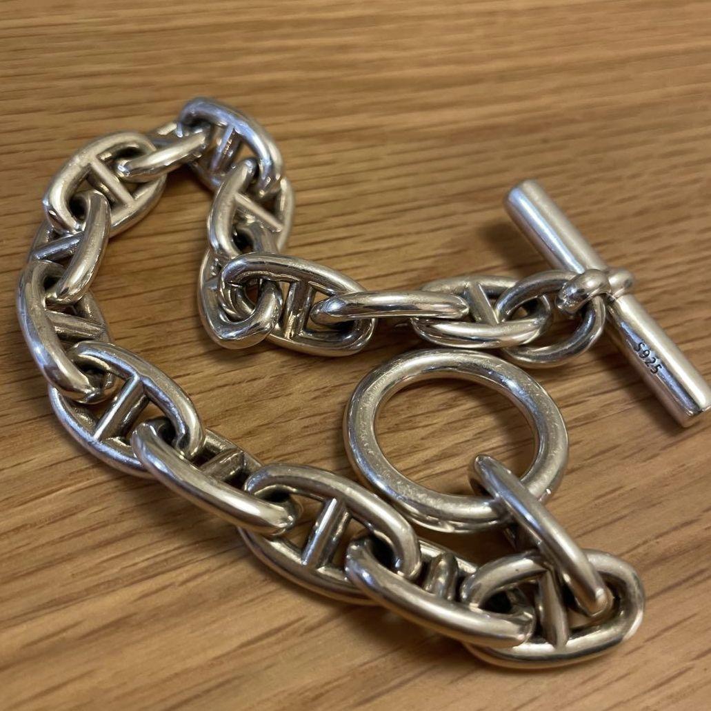 シルバー925 アンカーチェーンブレスレット シェーヌダンクルデザイン MM