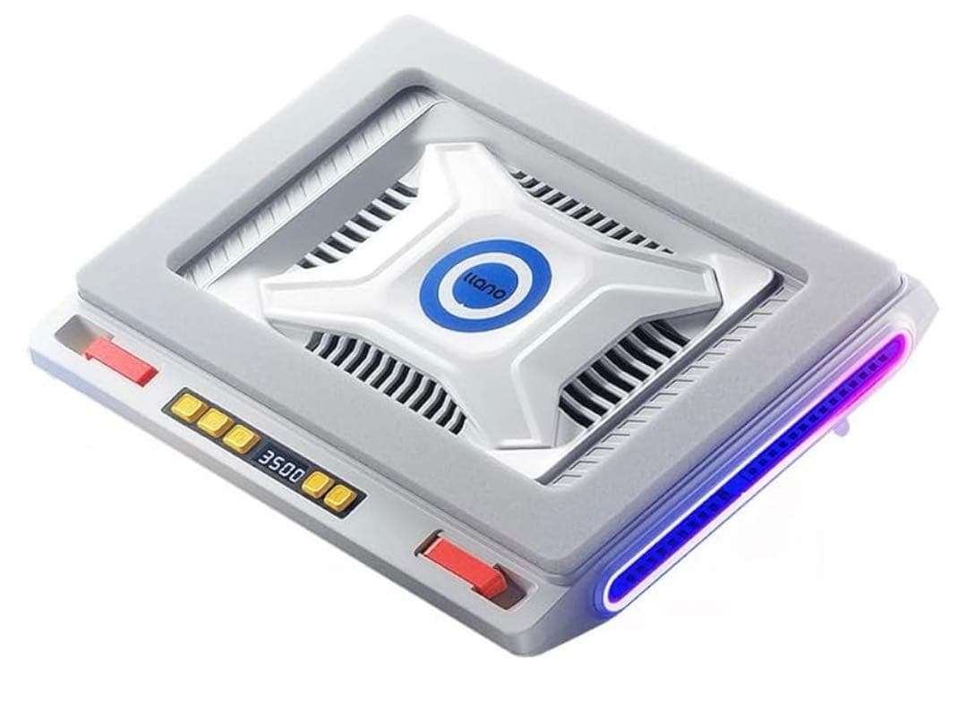 12095 llano V10 ノートパソコン 冷却台 ホワイト, ハブ+RGB