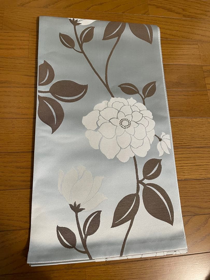 限定SALE！未使用★＜大人の兵児帯＞正絹兵児帯　博多織 大輪の花　キモノモダン