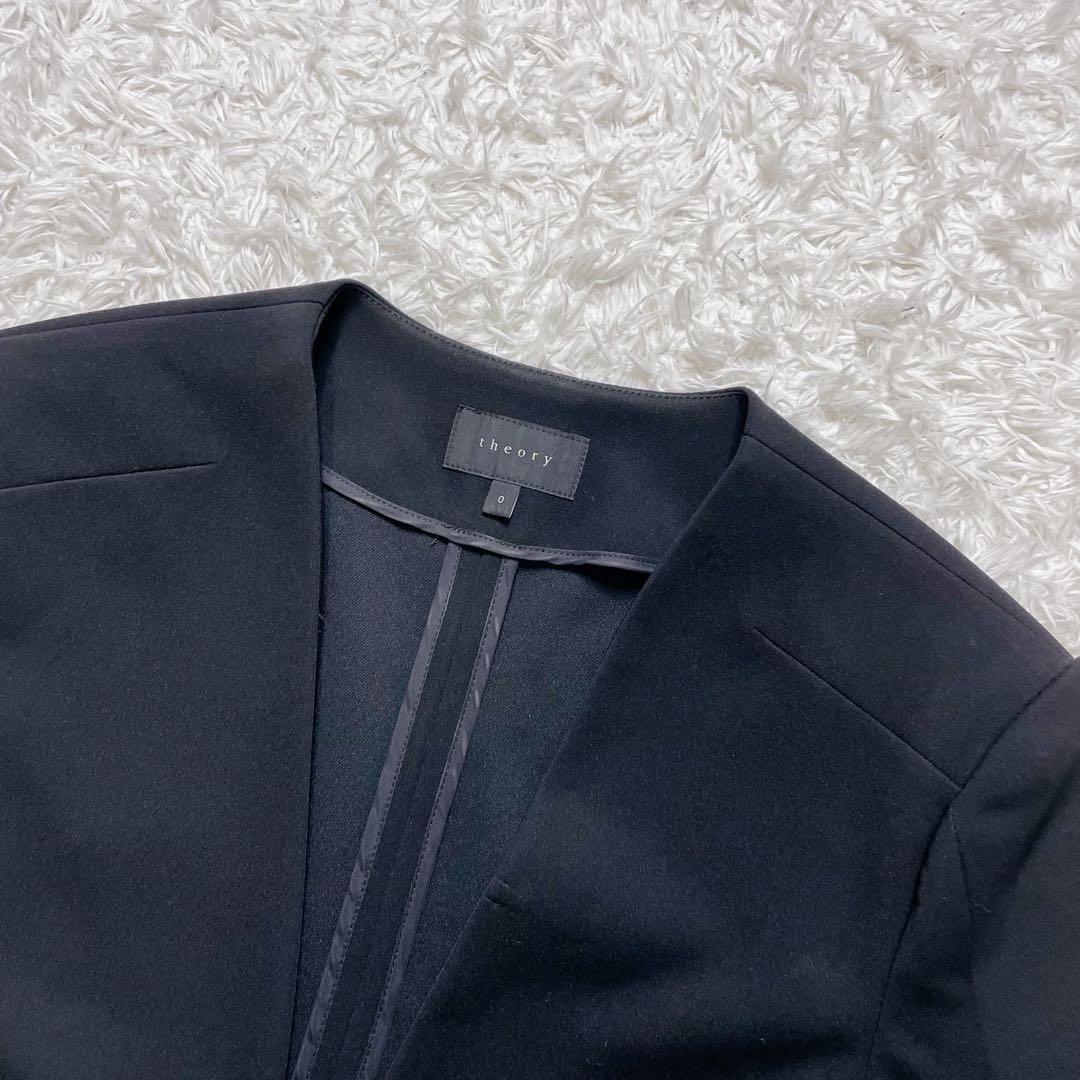 美品✨ セオリー ノーカラー ストレッチ スーツ セット パンツ 近年モデル