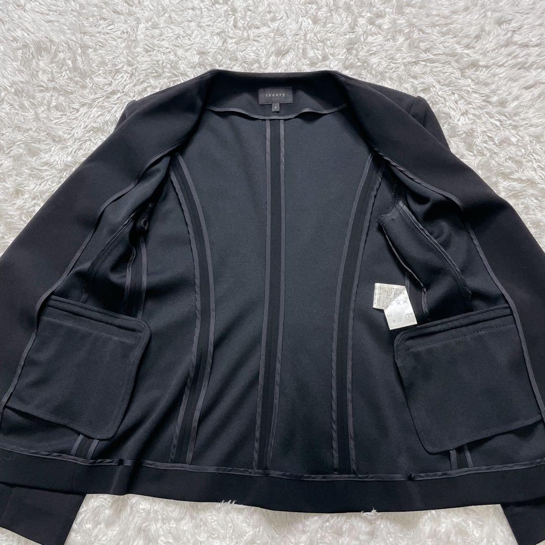 美品✨ セオリー ノーカラー ストレッチ スーツ セット パンツ 近年モデル