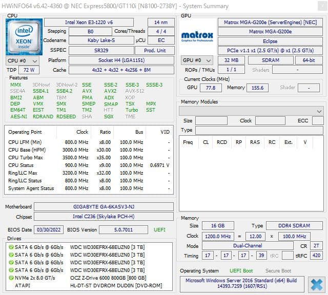 NECタワー型サーバー GT110i 高耐久U.2SSD HDD12TB分搭載