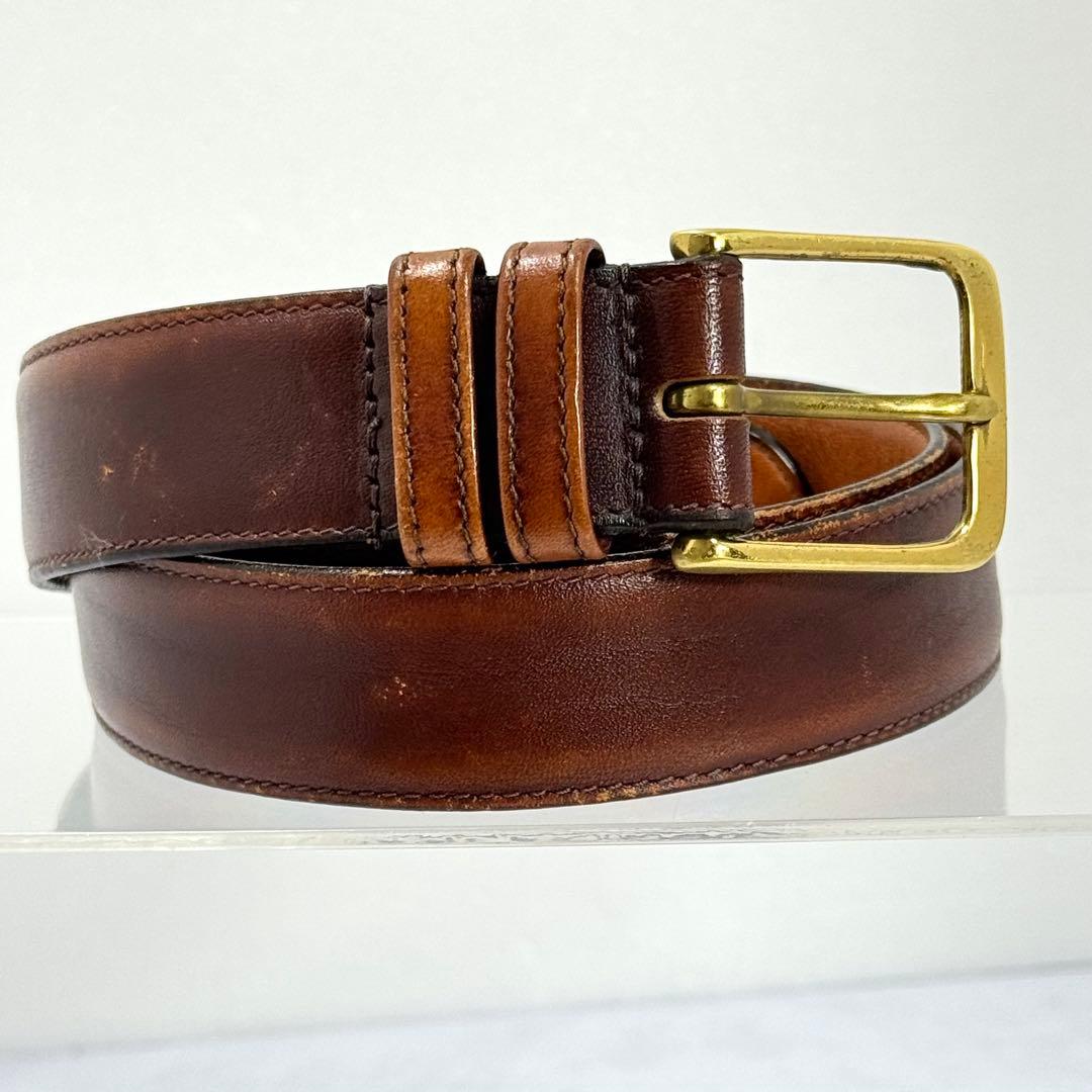 極超希少COACH レザーベルト ブラウン オールドコーチ NYC製 5802