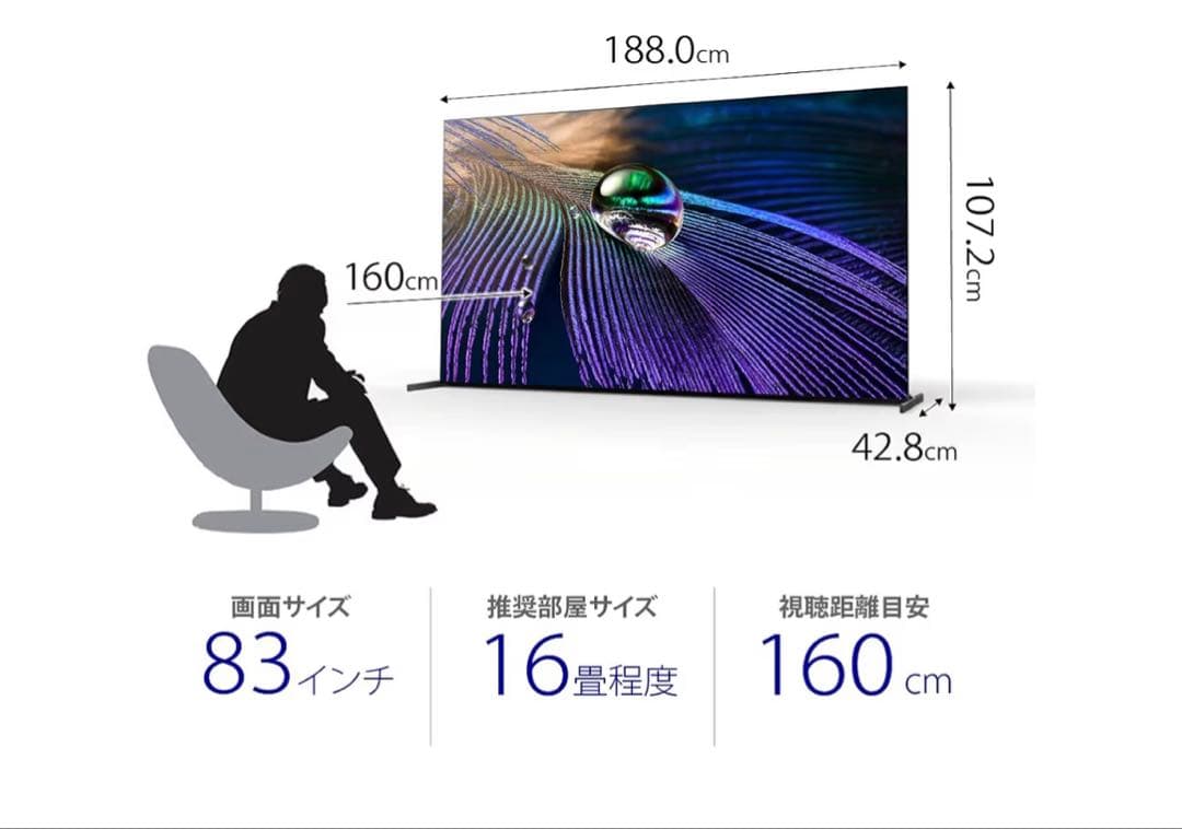 【送料無料】 SONY 2021年製 83型 BRAVIA XRJ-83A90J