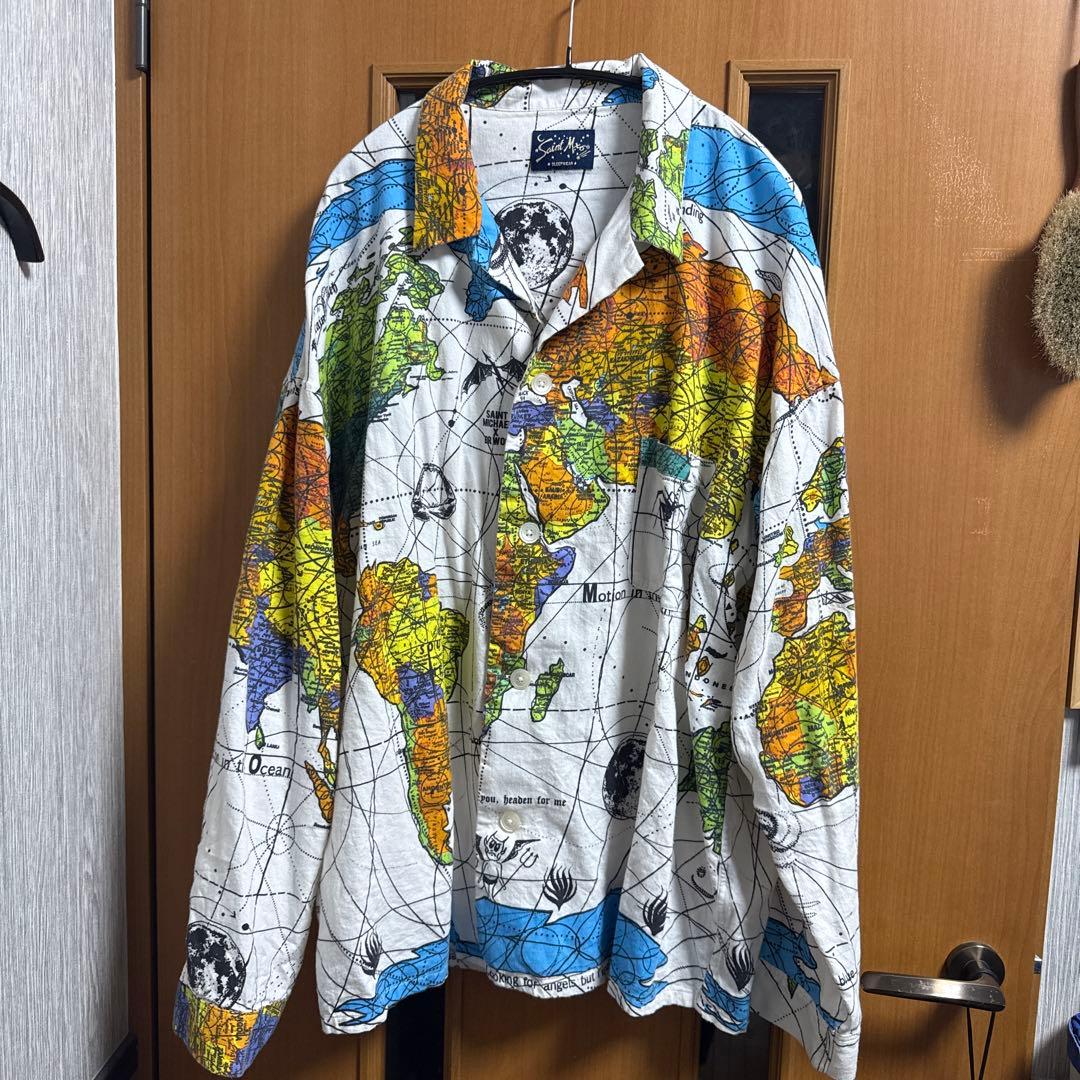 トップス SAINT MICHAEL DR.WOO WORLD MAP SHIRT XL