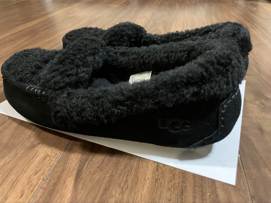 【1度のみ着用】Ansley UGG Braid モカシン 黒 24㎝ USA7