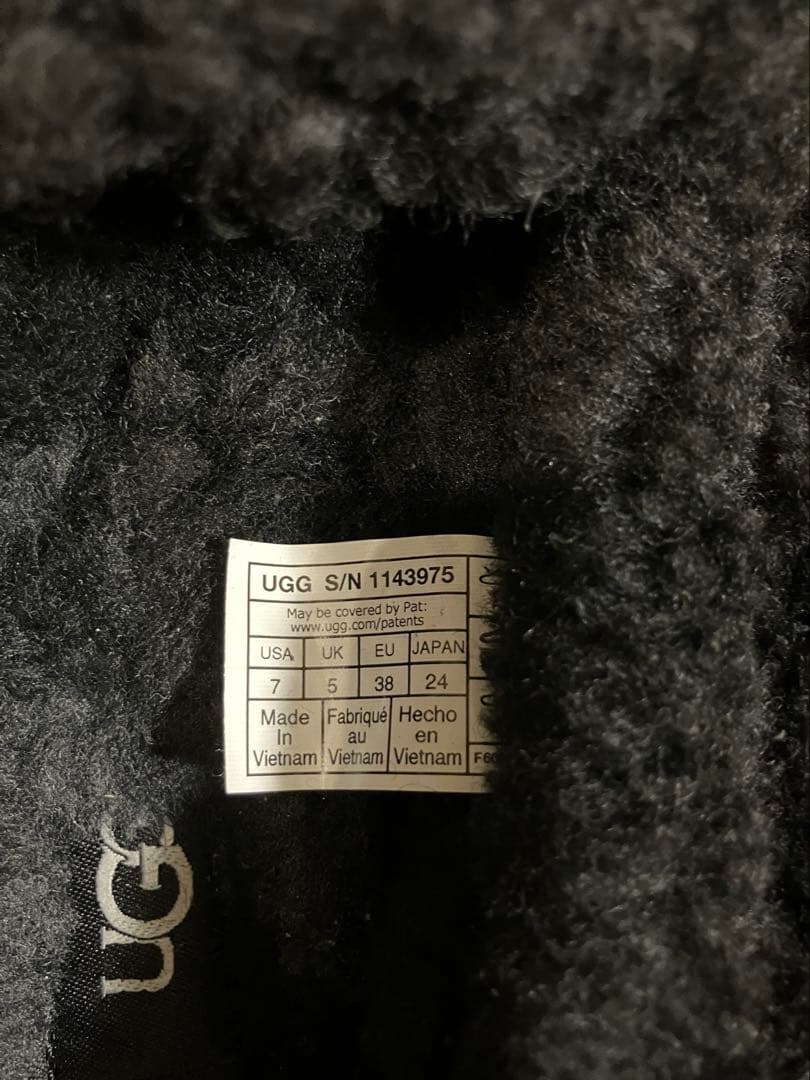 【1度のみ着用】Ansley UGG Braid モカシン 黒 24㎝ USA7