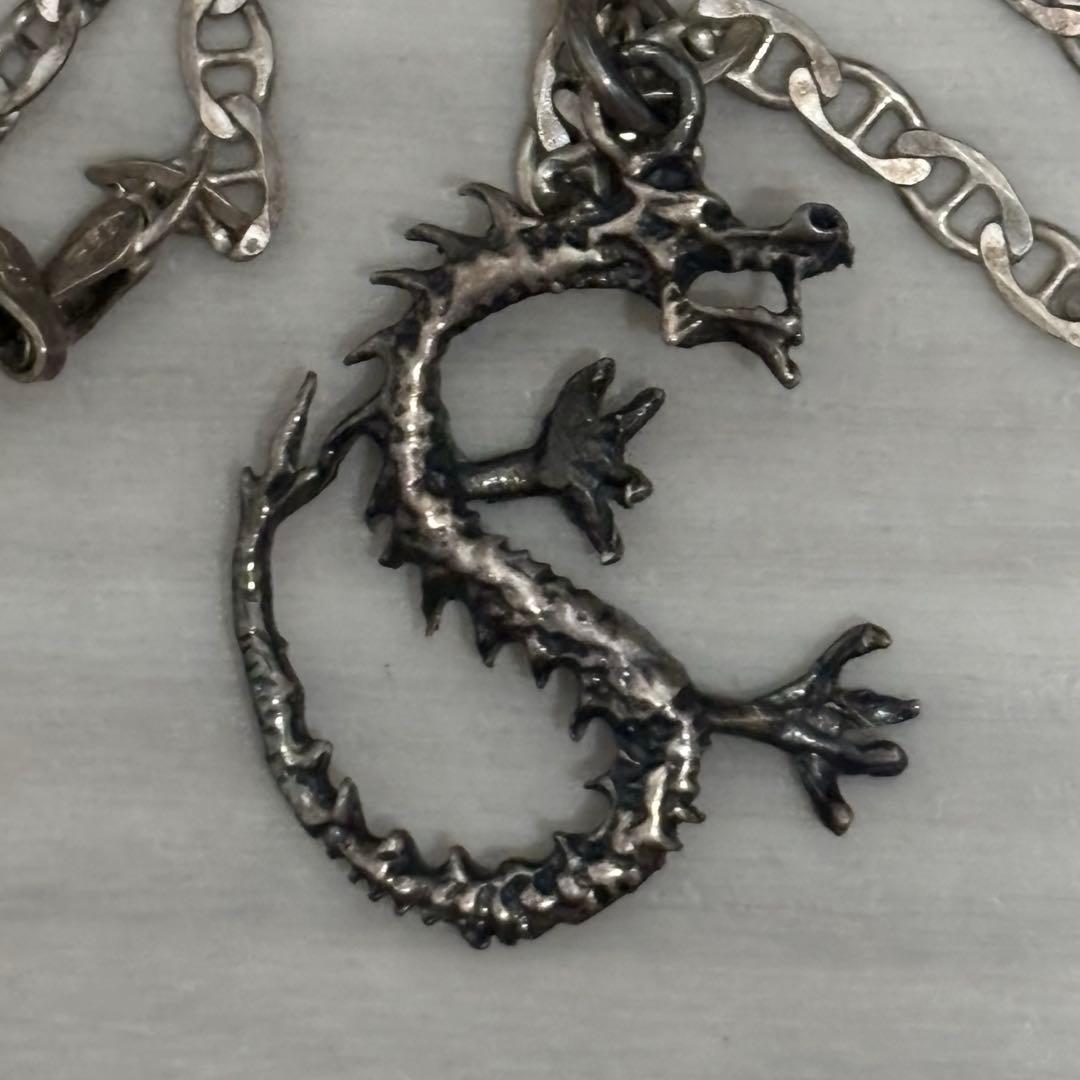 【イタリア製】【最終値下げ当時物】ドラゴンモチーフ シルバー925刻 ネックレス