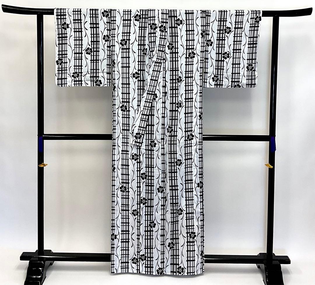 美品　未使用　綿紅梅　注染　浴衣